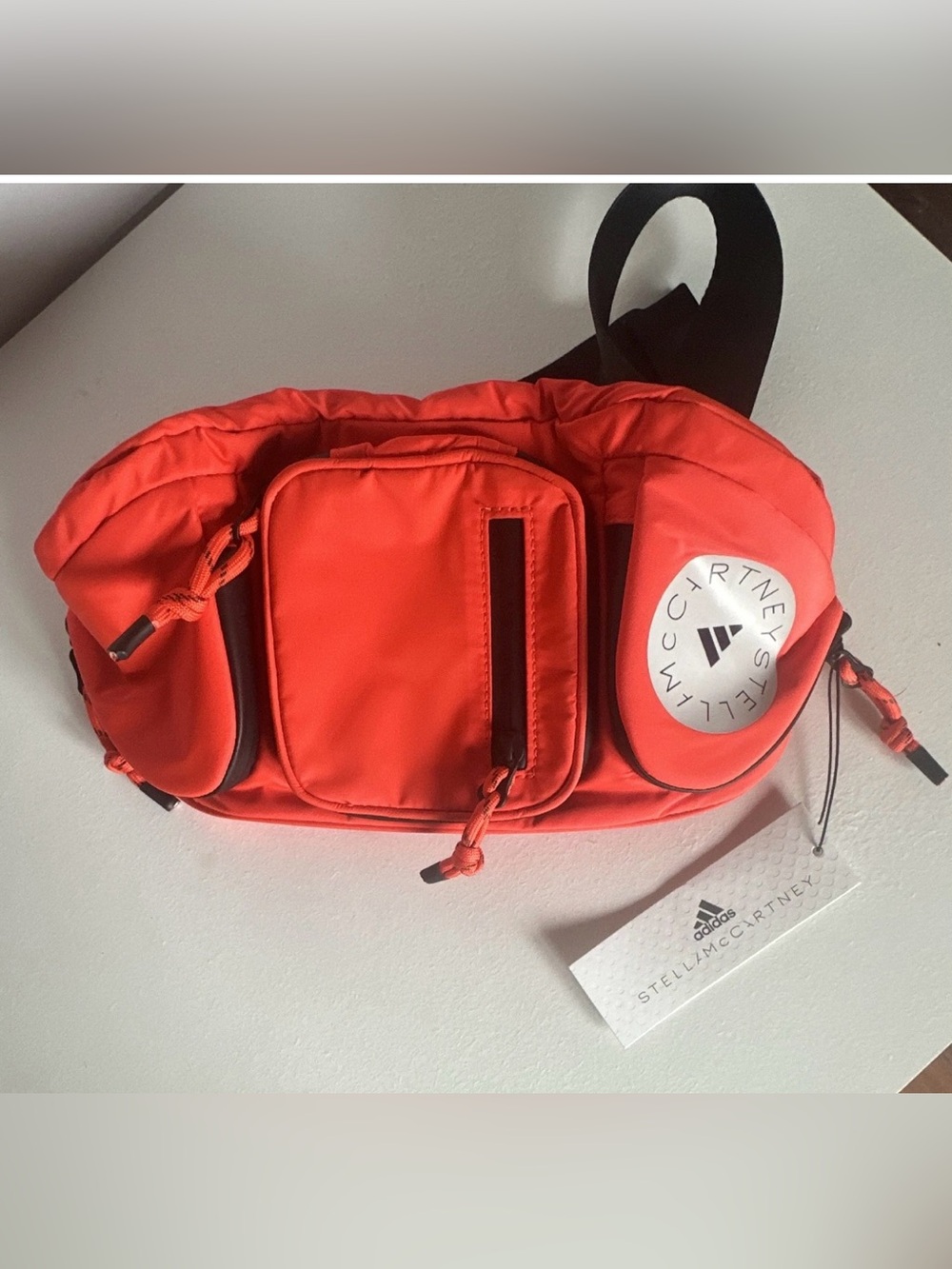 Adidas by Stella McCartney Orange Waist Belt Bag with Black Trim
